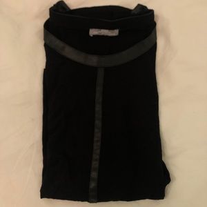 Black Zara Top with Vegan Leather Details 🖤